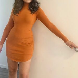 Maroon body-con dress